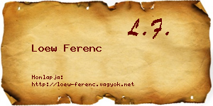 Loew Ferenc névjegykártya